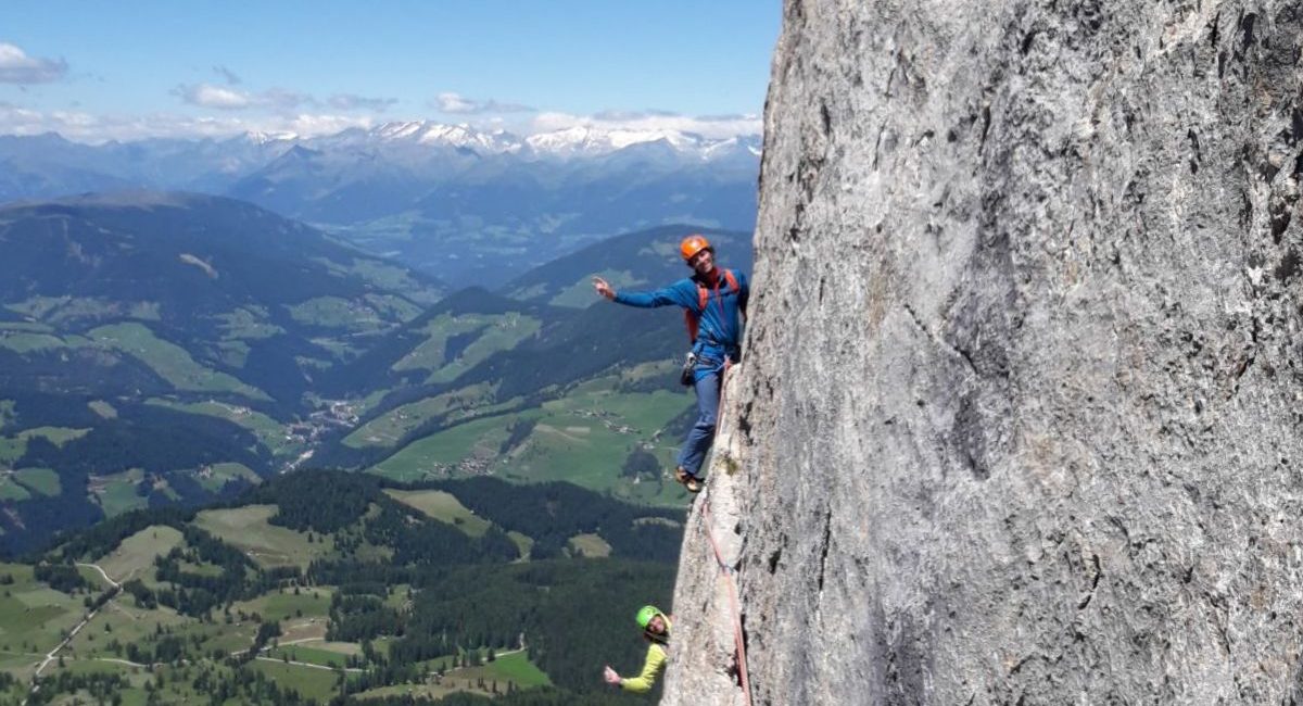 Heiligkreuzkofel Dolomiten_Große Mauer_Schuppenquergang